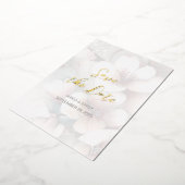 Invitation En Aluminium Cherry Blossom Mariage Foil Enregistrer la date (Rotation)