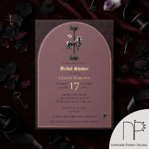 Invitation En Aluminium Cheval de carrousel gothique mauve pour enterremen