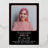 Invitation En Aluminium Chic Black & Gold 10 Photo Anniversaire (Verso)