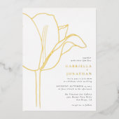 Invitation En Aluminium Chic Black White Gold Tulip Wedding (Recto)