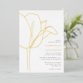 Invitation En Aluminium Chic Black White Gold Tulip Wedding (Debout devant)