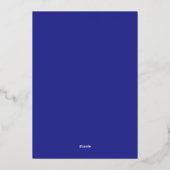 Invitation En Aluminium chic bleu marine or rose  (Verso)
