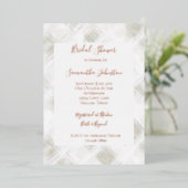 Invitation En Aluminium Chic Cream White Stripes Bridal Shower (Debout devant)