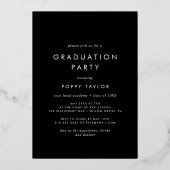 Invitation En Aluminium Chic Dark Black Gold Foil (Verso)