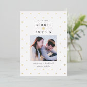 Invitation En Aluminium Chic Dots FOIL Mariage Moderne Enregistrer La Cart (Debout devant)