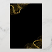 Invitation En Aluminium Chic Élégant Noir & Or (Verso)
