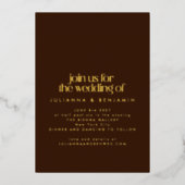 Invitation En Aluminium Chic Elegant Rouge Brown Géométrique Mariage Or (Recto)