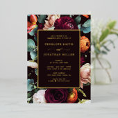 Invitation En Aluminium Chic Eucalyptus Automne Floral (Debout devant)