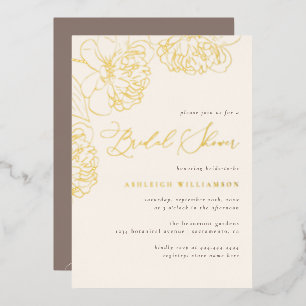 Invitation En Aluminium Chic Fête de Mariage Minimaliste aux Pivoines Dess