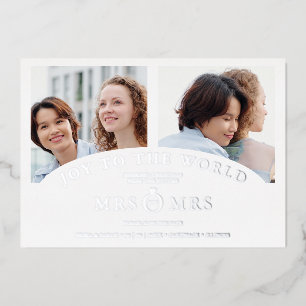 Invitation En Aluminium Chic Luxe Noël Blanc Gris 2 Photos Collage