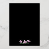 Invitation En Aluminium Chic Magnolias violet sur Black Mariage Silver (Verso)