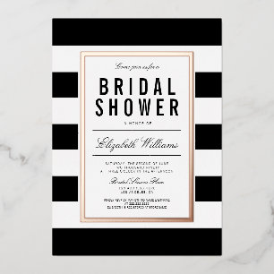 Invitation En Aluminium Chic Mariage sous forme de rayures noires et blanc