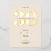 Invitation En Aluminium Chic minimalist 30th birthday  (Recto)