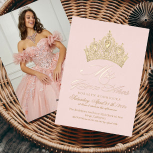 Invitation En Aluminium Chic Mis Quince Anos Photo Rose Gold
