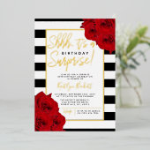 Invitation En Aluminium Chic Moderne Luxe Shhh... Anniversaire surpris rée (Debout devant)