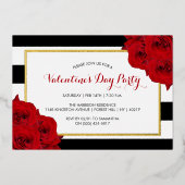 Invitation En Aluminium Chic Moderne Luxe Valentine's Day Party Real (Recto)