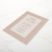 Invitation En Aluminium Chic moderne Mariage à cadre rayé RÉEL (Rotation)