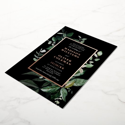Invitation En Aluminium Chic Moody Botanical Frame Mariage REAL (Rotation)