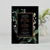 Invitation En Aluminium Chic Moody Botanical Frame Mariage REAL (Debout devant)