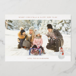 Invitation En Aluminium Chic panoramique H Photo - Bonhomme de neige