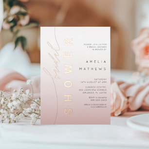 Invitation En Aluminium Chic Rose Gold Calligraphie Enterrement de Vie de 