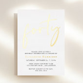 Invitation En Aluminium Chic Script 40e fête d'anniversaire