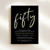 Invitation En Aluminium Chic Script 50e fête d'anniversaire