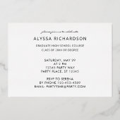Invitation En Aluminium Chic Script H Photo Graduation Party (Verso)