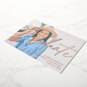 Invitation En Aluminium Chic Script H Photo Graduation Party (Rotation)