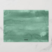 Invitation En Aluminium Chic Simple Bleu & Vert Branche Mariage Photo (Verso)