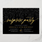 Invitation En Aluminium Chic String Lights Surprise Party (Recto)