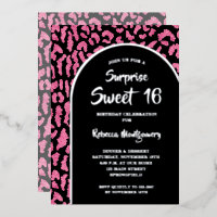 Chic Sweet 16 Imprimé Léopard Anniversaire Or