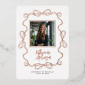 Invitation En Aluminium Chic Wavy Border Bow Photo Party (Recto)