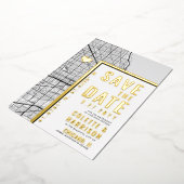 Invitation En Aluminium Chicago Love Locator | Mariage Économisez la Date (Rotation)