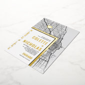 Invitation En Aluminium Chicago Love Locator | Ville Mariage à thème (Rotation)
