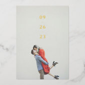 Invitation En Aluminium Chiffres minimaux Mariage Enregistrer la date (Recto)