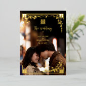 Invitation En Aluminium Chinese Double Happiness Wedding Symbol Floral  (Debout devant)