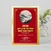 Invitation En Aluminium Chinese New Year 2026 Horse New Year Party (Debout devant)