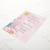 Invitation En Aluminium Chinois bilingue | Lotus Mariage (Rotation)