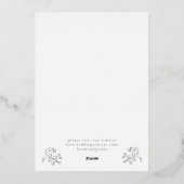 Invitation En Aluminium Chinoiserie romantique Rose Mariage d'or (Verso)