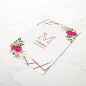 Invitation En Aluminium Christening Forme Botanique Géométrique Initiale (Rotation)