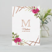 Invitation En Aluminium Christening Forme Botanique Géométrique Initiale (Debout devant)