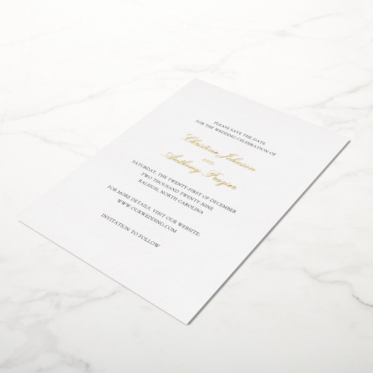 Invitation En Aluminium Christine Elegant Wedding Enregistrer la date (Rotation)