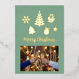Invitation En Aluminium Christmas Foil Photo Postcard, Foil Postcard