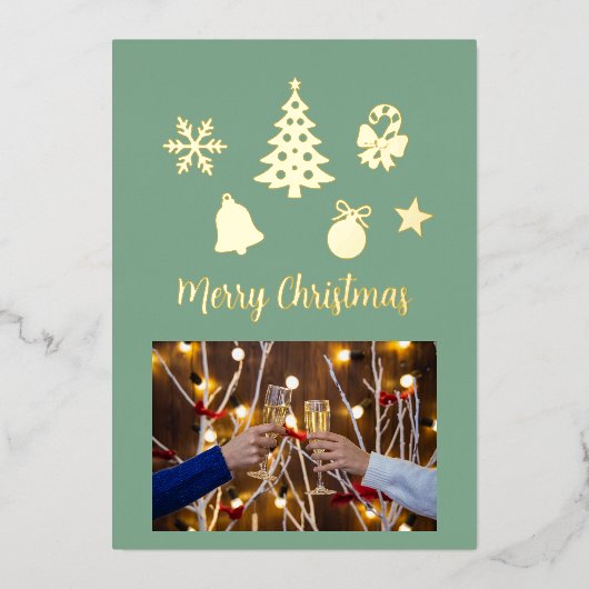 Invitation En Aluminium Christmas Foil Photo Postcard, Foil Postcard (Recto)