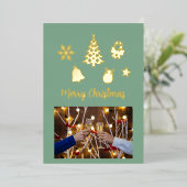 Invitation En Aluminium Christmas Foil Photo Postcard, Foil Postcard (Debout devant)