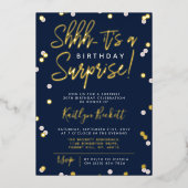 Invitation En Aluminium Chut... Surprise fête d'anniversaire Confetti & Re (Recto)