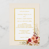 Invitation En Aluminium Chute dorée Terracotta Floral (Recto)