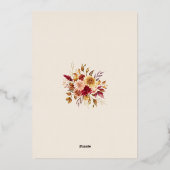 Invitation En Aluminium Chute dorée Terracotta Floral (Verso)