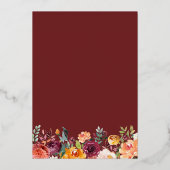 Invitation En Aluminium Chute en amour Automne Floral Mariage Vrai Or (Verso)